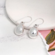 Sterling Silver Pebble Drop Earrings by Peace Of Mind